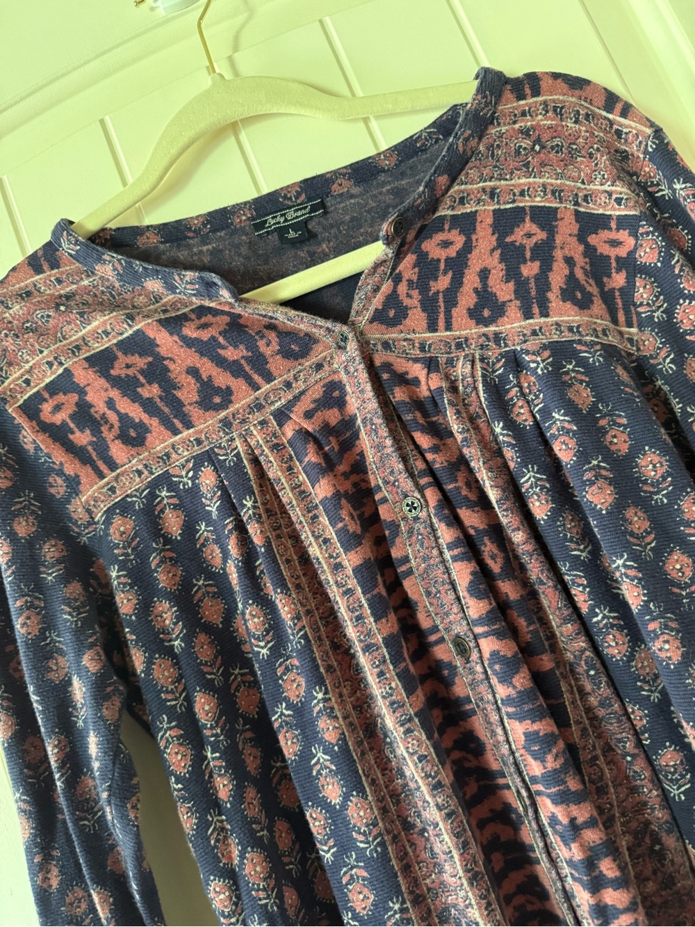 Lucky Brand Boho Button-Front Tunic Blouse
